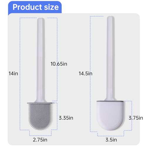 Image of RV Toilet Bowl Brush, Toilet Brush Silicone Won't Damage Toilets, Wall Mounted Toilet Brush-Anti-Roll, Anti-Drip Design, Suitable for RV Travel Trailers and Campers, Made by RVers for RVers