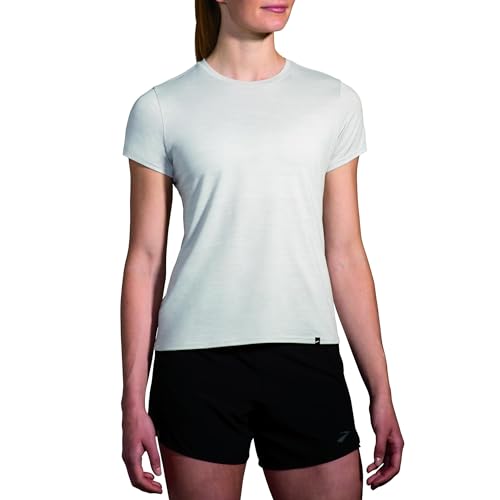Brooks Womens Luxe Short Sleeve Heather Light Ash Medium