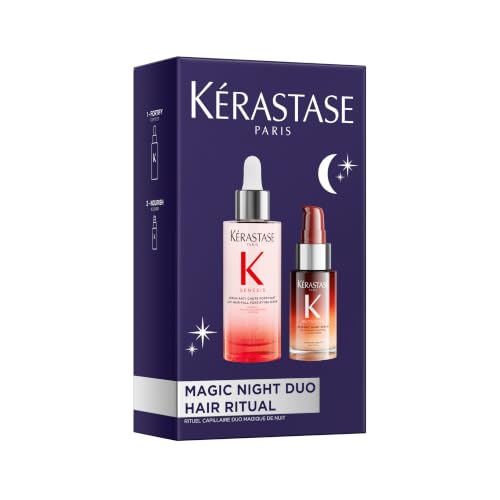 Kérastase Magic Night Duo Set, Genesis Anti-Caída y Magic Night Sérums, Tratamiento Reparador, Cabello Nutrido y Suave, Fortalecedor Diario, Ligero y No Graso, Para Cabello Frágil y Seco, 90 + 30 ml