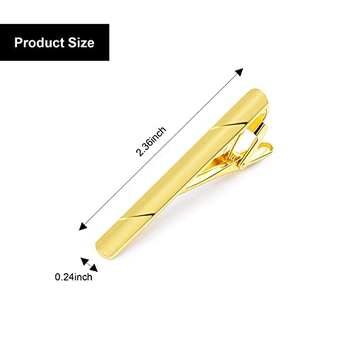 3Pcs Tie Clips for Men Classic Tie Bar Black Silver Gold Tie Clip for Wedding Business Father\'s Day Gifts