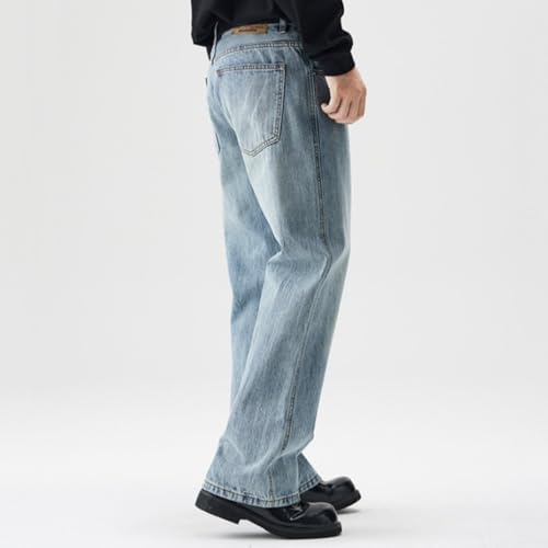 Baggy Flared Jeans for Men Y2k Streetwear Wide-Leg Comfort Blue Bell Bottom Jeans3