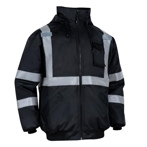 Beokeuioe Chaqueta De Seguridad Para Hombre Con Rayas Reflectantes, Ropa De Trabajo En La Calle, Chaqueta De Trabajo, Sudadera De Manga Larga, Sudadera Con Capucha, Sudadera De Advertencia Alta