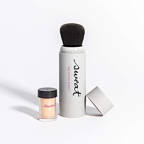 Sweat Cosmetics Foundation Twist Brush. Water + Sweat Resistant Vegan Mineral Foundation Powder and Brush (200: Medium)