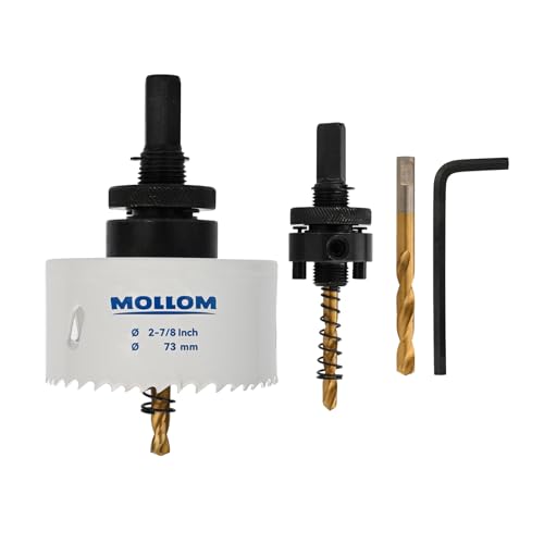 Mollom 73mm (2-7/8") HSS M42 8% Cobalt BI-Metal Hole Saw with Arbor
