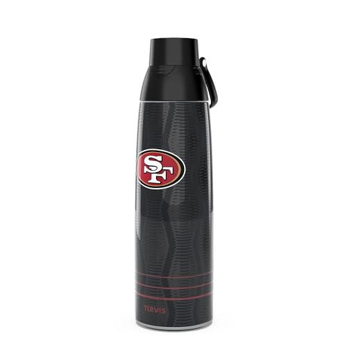 Tervis Venture Water Bottle NFL® San Francisco 49ers - Full Speed Triple Insulated Tumbler Travel Cup Keeps Drinks Cold & Hot, 36oz, Stainless Steel