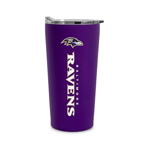 Rico Industries NFL Football Baltimore Ravens 18oz Soft Touch Easy Grip Tumbler
