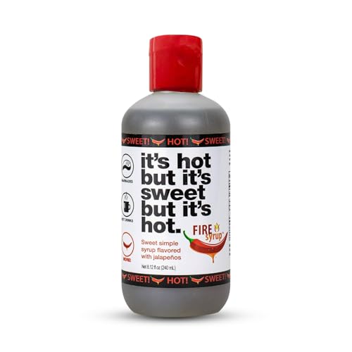 Fire Syrup Jalapeno Infused Simple Syrup for Cocktails &amp; Mocktails 12-Pack
