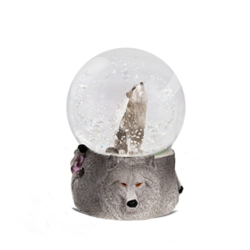 Water Globe - Wolf from Deluxebase. Decorative Snow Globe Ornament with Wolf Figurines, Glass Glitter Dome with Resin Base, Novelty Home Decor Display Piece.