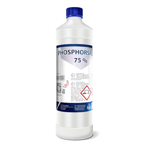 Phosphorsäure 75{c2bf1edf4c7e760be7975b1b3195ae3f90094906536e170116a05bdb1366cb4f}, 1 L | Entroster, Rostlöser, Rostentferner, Rostumwandler (1, 5, 10 L) Phosphorsäure 75{c2bf1edf4c7e760be7975b1b3195ae3f90094906536e170116a05bdb1366cb4f}, 1 L | Entroster, Rostlöser, Rostentferner, Rostumwandler (1, 5, 10 L)