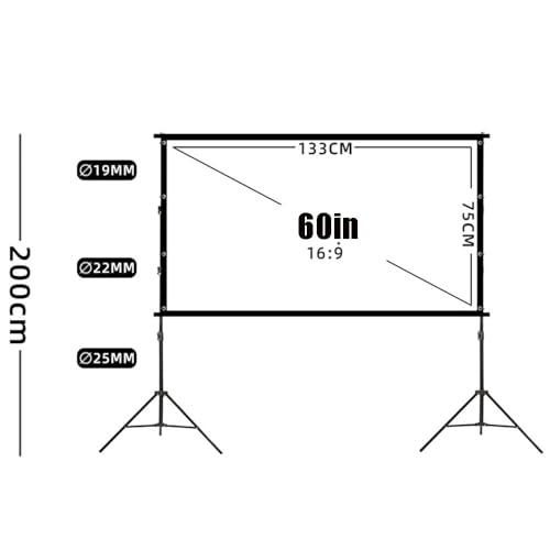 Pantalla para proyector portátil 100 pulgadas con soporte miniatura 5