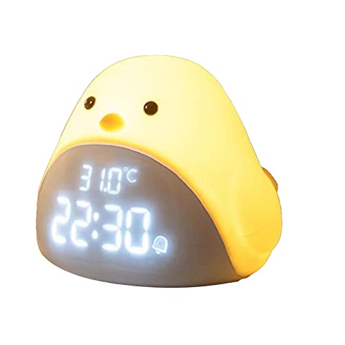目覚まし時計 LED ベッドサイド ひよこ 大音量 授乳ライト 常夜灯 デジタル 夜間ライト