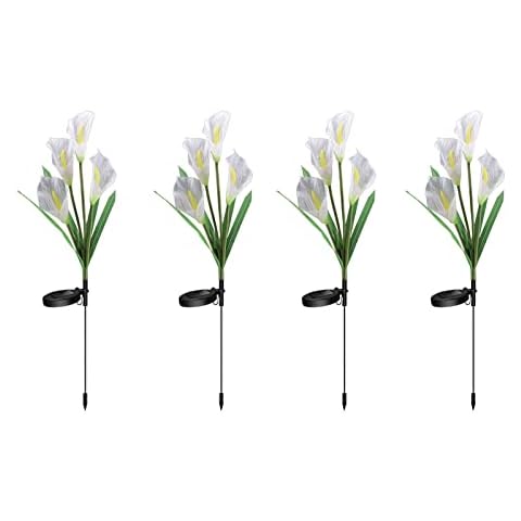 YLSZHY 4 Pack Solar Garden Stake Flower Lights, Solar Garden Stake Lights,Solar Flowers Multi Color Changing LED,Calla Lily Solar Powered Lights for Patio, Lawn, Garden, Yard Cover