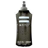 FITLY Soft Flask - 13.5 oz (400 ml) - Shrink As You Drink Pocket Soft Water Bottle for Hydration Pack/Running Vest- Folding Water Bottle for Running, Hiking, Cycling - Ski Water Bottles (FLASK400)