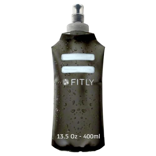 FITLY Soft Flask - Shrink As You Drink Soft Water Bottle for Hydration Pack - Folding Water Bottle Ideal for Running, Hiking, Cycling, Climbing & Rigorous Activity