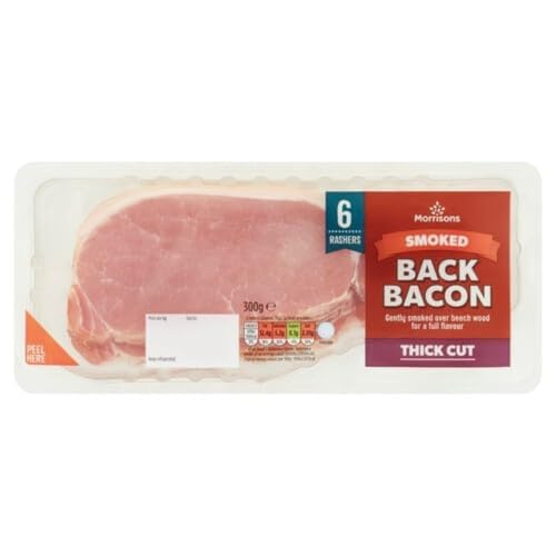 Morrisons 6 Smoked Back Bacon Extra Thick Cut Rashers 300 g