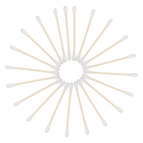 Cabilock Double-Ended Cotton Swabs Wooden Handle 100 Pcs for Ear Cleaning Makeup Cleaning Electronics