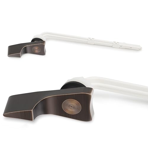 RAVINE Toilet Handle Replacement- American Standard Toilet Flush Handle with Elegant Design Durable Toilet Flush Lever Front Mount - Easy to Install Toilet Bowl Handle Replacement (Brushed Bronze)