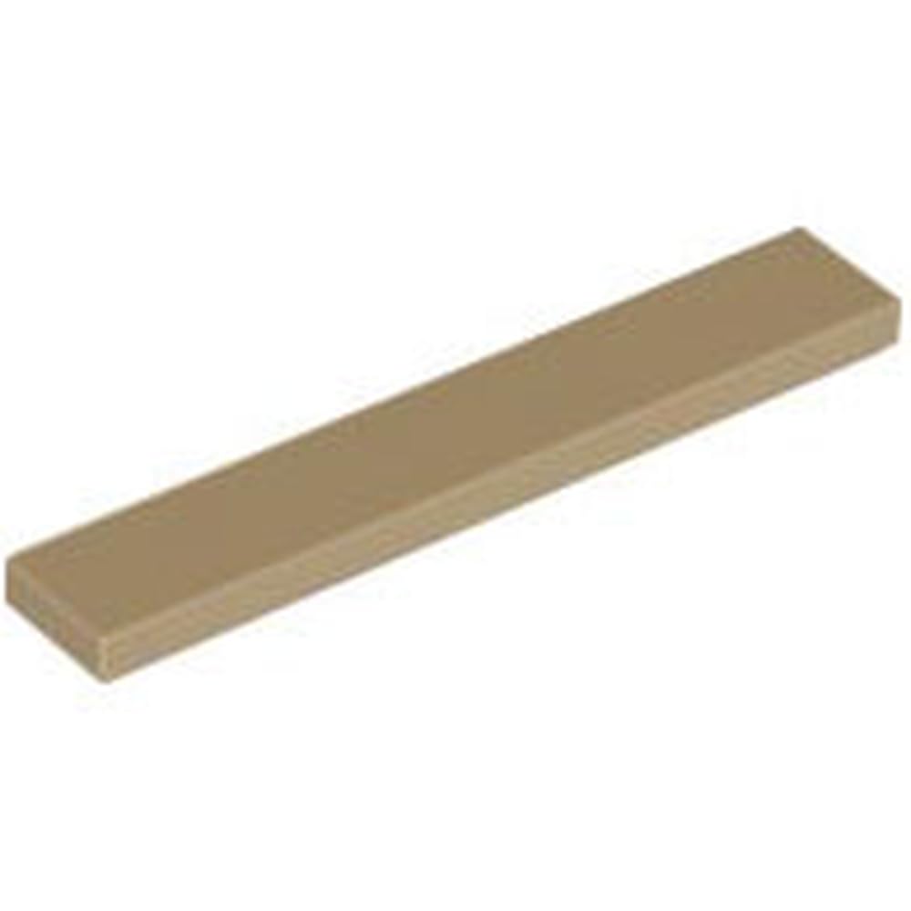 LEGO Tile 1 x 6, Part Number 6636 (Dark Tan, 5, Bricks), Multicoloured, Standard