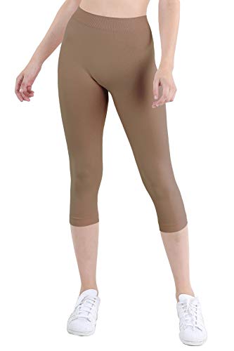 NIKIBIKI Women Seamless 3/4 Crop Capri Leggings, Made in U.S.A, One Size