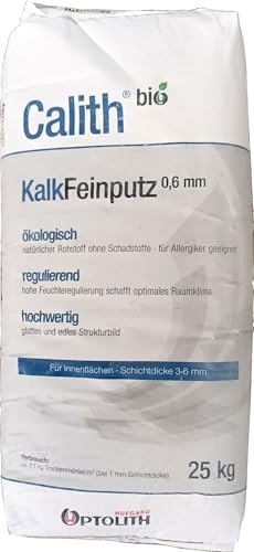 25 kg Calith® Kalkfeinputz Reinkalkputz Körnung 0,6 mm Kalkputz Putzmörtel