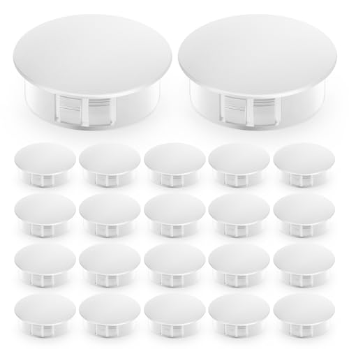 Image of 30PCS 2 inch White Plastic Plugs Hole, Round PA66 Plug Furniture Hole Decorative Cover