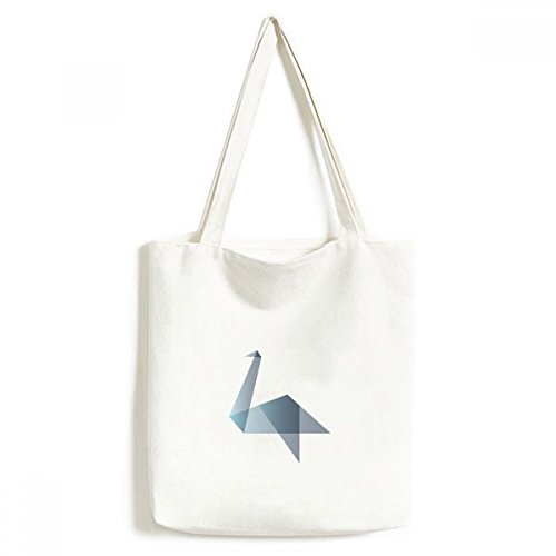 Cabas canard origami géométrique lavable en toile grand format 33x40