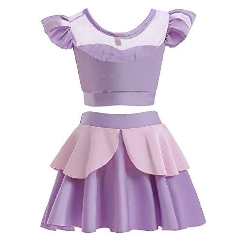 Image of MYRISAM Girls Princess Two-Piece Tankini Swimsuits Party Bathing Suits Ruffles Beach Surf Swimming Swimwear Bikini Set