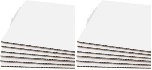 Image of Golden State Art, 100 Pack 11x14 One-Side White Corrugated Cardboard Sheets, Flat Cardboard Inserts Layer Pads for Mailing, Packaging or Art Crafts Photo Backing (1 /8 inch Thick)