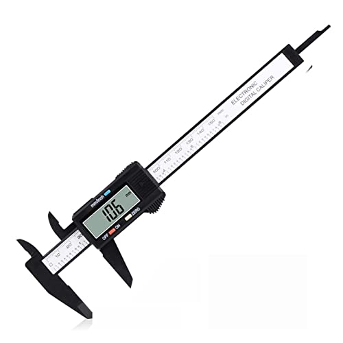 デジタルノギス 電子デジタルキャリパーカーボンファイバーのバニエールプラスチックゲージマイクロメータ定規の深さ測定ツール楽器150 / 100mm(6)