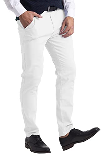 Mens Chino Pants Athletic-Fit Stretch Cotton Comfort Flat Front Casual Stretch Chino Pants All Waist 30W- 40W2