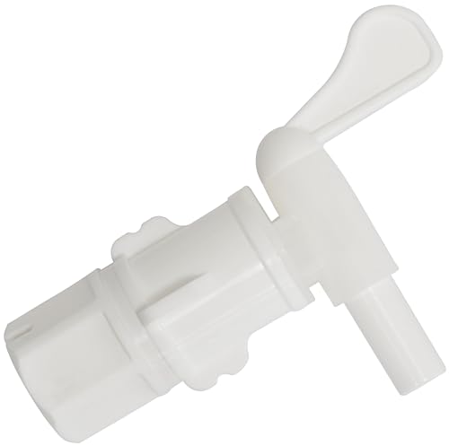 AERZETIX - C73884 - Grifo válvula macho 1/2' para barril bidón - en plástico - color blanco - conector canela recipiente depósito tanque agua tapón roscado