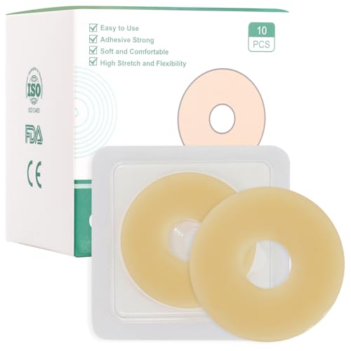 Ostomy Barrier Rings - Outer Diameter 2 (50mm) 2mm Thickness Moldable Ostomy Rings Hydrocolloid Skin Extender Rings for Colostomy Bags 10 Count