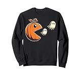 Photo Gallery halloween pumpkin chase graphic – retro inspired game design felpa Photo Gallery halloween pumpkin chase graphic – retro inspired game design felpa