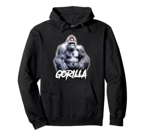 Gorilla x Silverback Gorilla Primate Felpa con Cappuccio