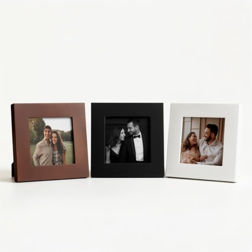 Image of Photo Frame Set of 3 - Modern Tabletop Picture Frames for Desk, Living Room & Bedroom Decor, Perfect for Wedding, Couple & Family Photos (Mix)