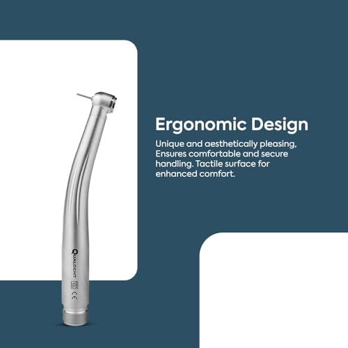 Image of Qualdent Turbine Pro Mini Head Non-LED Dental Air Rotor Handpiece | Ceramic Bearings | Push Button Chuck | Borden 2 Hole | Single Water Spray | Stainless Steel Body | Autoclavable up to 135C