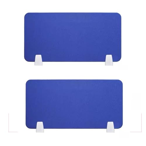 Cloisons de bureau bleues 30x120 cm autoportantes avec pieds lot de 2