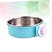 FONDOTIN Cage Coop Bowl Portable Pet Feeder Stainless Steel Dog Bowl Easy to Pet Supplies