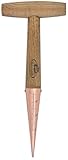 Esschert Design Verkupfertes Setzholz mit Skala, 11 x 3 x 28 cm, mit Holzgriff, verkupferte Spitze