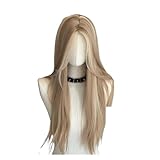 Perruque, compatible avec les femmes, longue ligne droite, blonde, brune, asiatique, américaine, style haut de gamme, dentelle sur le devant, compatible for un usage quotidien