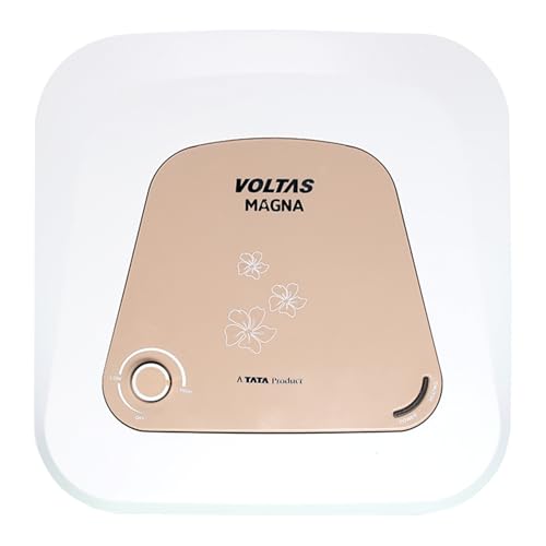 Image of Voltas Magna 5-Star 10L Water Heater 2000W, Warranty of 7 years on Tank, 3 Years on Heating Element, 2 Years on Product by Voltas|Free Installation| Free Connecting Pipe|Copper Element|8 Bar (White)