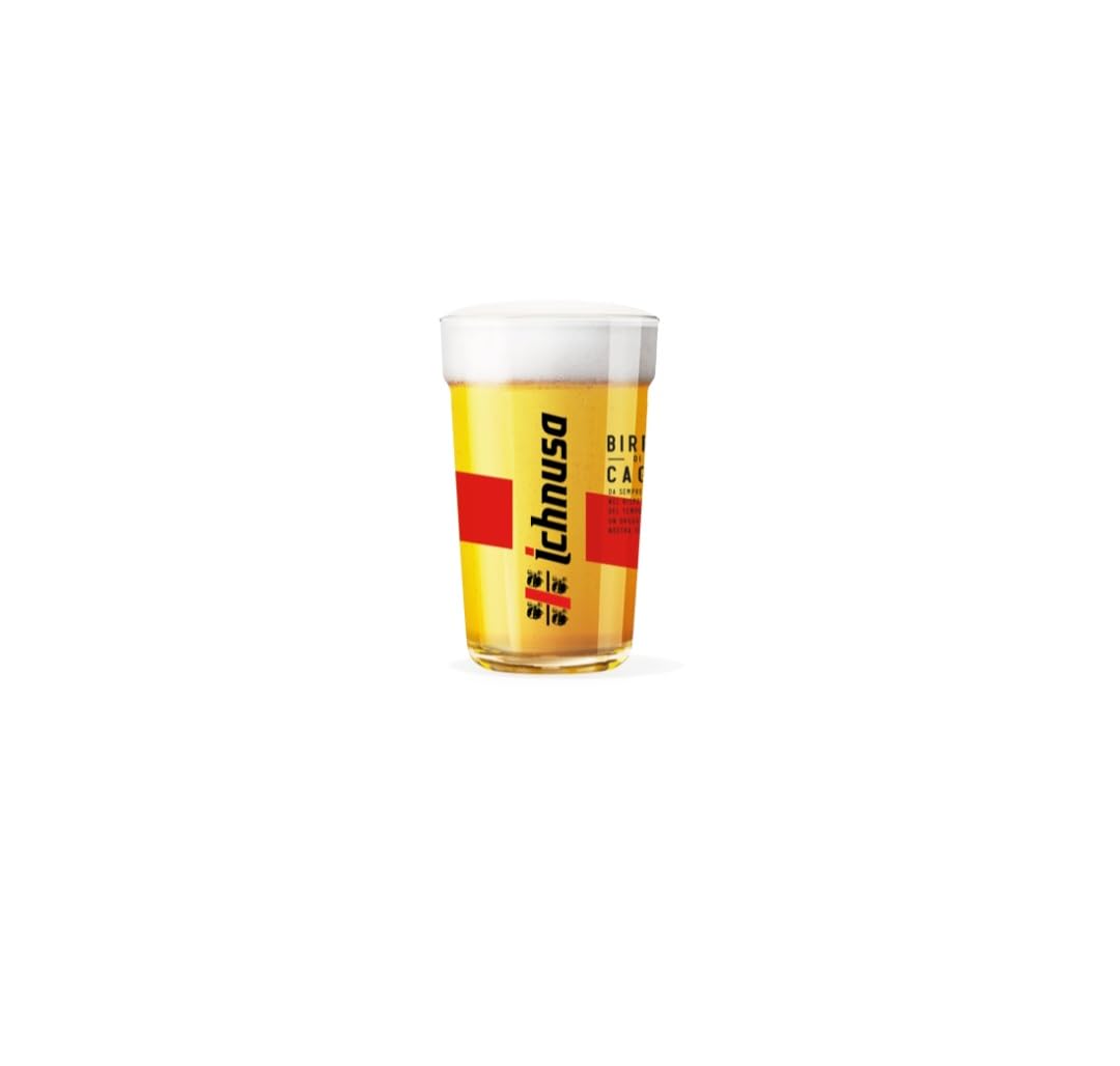 SET 6 BICCHIERI ICHNUSA Vetro DA BIRRA TRASPARENTI DA 20 CL