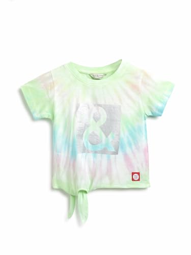 Image of Tales & Stories Baby Girl's Tie Dye Printed Pink Cotton T-Shirt-430227