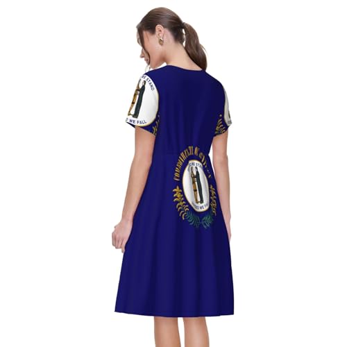 Robe d'été Kentucky State Flag fluide et légère à manches courtes