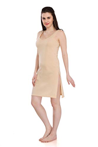 Image of Splash Cotton Rich Camisole Slip for Women| Long Kurti Slip /Suit Slip /Camisole Slip Knee Length - 139