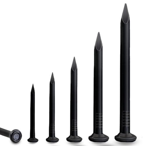 SHUNCHG 100 pezzi 20mm Chiodi in Acciaio per Pareti in Calcestruzzo, Mattoni in Legno, Chiodi per Quadri Acciaio al Carbonio Zincato Nero Uso Universale Interno ed Esterno
