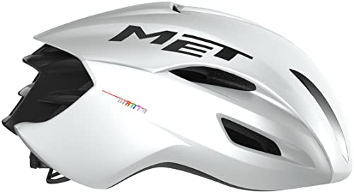 MET Manta MIPS Aero Road Bike Helmet | Lightweight Aerodynamic Cycling Helmet for Adults, Internal Air Channeling, MIPS-C2 Tech, Sunglasses Port, White Holographic Glossy, Small
