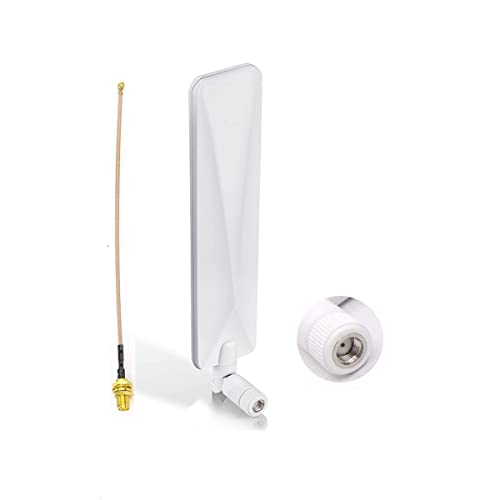 4G 5G LTE Antenna 9dBi Male Cellular White SMA Antenna for Wireless CPE Router Hotspot Cellular Gateway Industrial IoT Router Trail Game Camera Outdoor Security Camera with SMA IPEX Cable
