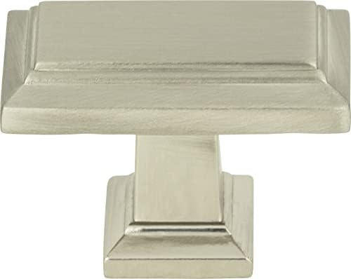 Atlas Homewares 290-BRN 1-1/2-Inch Sutton Rectangle Knob, Brushed Nickel