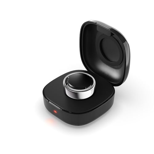 WONJOY Wireless Charging Case Compatible with Oura Ring Gen3 Charger - Size 7 - Portable Travel Charging Box for Smart Ring (Black, Size 7)